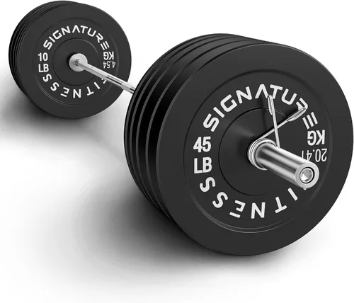 Vista 8 de Juego de placas olímpicas de amortiguación Fitvids, placas de peso de 2" para entrenamiento de fuerza y levantamiento de pesas, París o juego