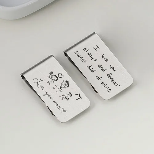 Vista 4 de Clip de dinero personalizado para hombres, clip de dinero personalizado grabado con foto texto, logotipo, tarjeta de crédito, soporte para efectivo