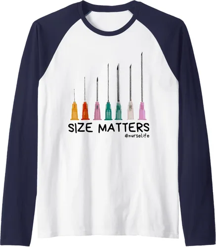 Vista 6 de Needle Size Matters Camiseta de béisbol raglán divertida de enfermería CNA Nurse Life, Negro