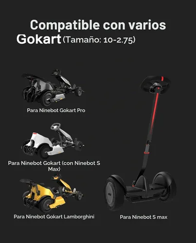 Vista 8 de stio Neumático cómodo para GoKart Pro eléctrico y Gokart Kit de neumáticos traseros, compatible con Ninebot de Segway S-MAX Auto Balance Scooter