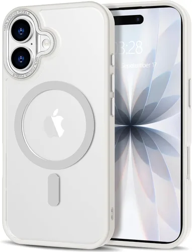 Vista 343 de Anuck - Funda magnética para iPhone 11 compatible con MagSafe, carcasa trasera mate translúcida dura, borde de TPU, delgada, resistente a impactos