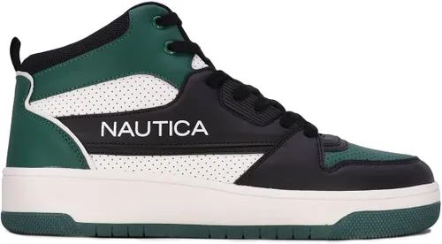 Vista 2 de Nautica Tenis de moda para hombre, con cordones, estilo baloncesto, zapatos para caminar