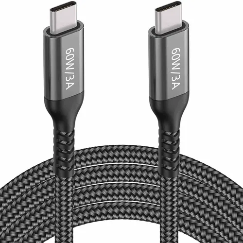 Vista 10 de Cables USB C a USB C de 60 W (paquete de 2 de 6.6 pies), cable tipo C a tipo C, cable de carga rápida compatible con iPhone 15, MacBook Pro/Air