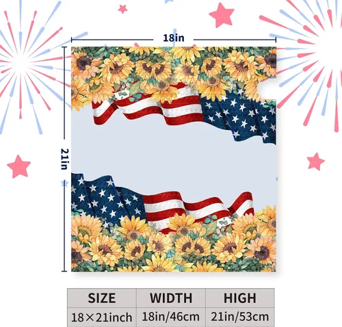 Vista 6 de Funda magnética para buzón patriótico de verano del 4 de julio, cubierta para buzón de bandera de Estados Unidos, diseño floral, Día