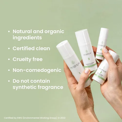 Vista 4 de The Spa Dr. Kit facial de 4 pasos para mujeres, kit de cuidado de la piel para 30 días, kit facial antiaginoso, cuidado orgánico de la piel