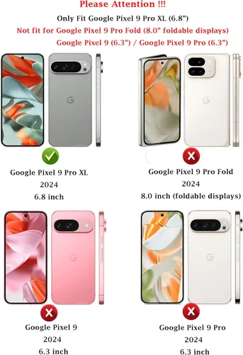 Vista 2 de Funda para Google Pixel 9 Pro XL con cubierta para lente de cámara, protector de pantalla HD, doble capa de grado militar a prueba de caídas