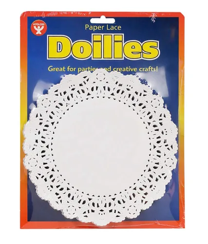 Vista 4 de Hygloss Doilies redondos de papel, 36 piezas, 6 pulgadas, tapabocas decorativos de encaje blanco, desechables y seguros de grado alimenticio
