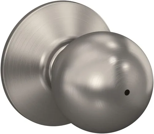 Vista 5 de Schlage F51A ORB 605 - Pomo de órbita con cerradura de entrada con llave, latón brillante Keyed entry door knob with turn-button lock, Easy to