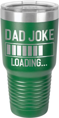 Vista 15 de Dad Joke Loading Black - Vaso de bebida de 30 onzas con popote y tapa superior deslizante, taza de viaje grabada con láser, comparación con Yeti