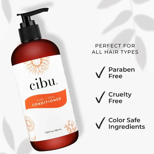 Vista 3 de CIBU El champú y acondicionador Curl + Coil limpia, hidrata, revitaliza, desenreda y conserva el rizo natural + bobina para un cabello suave