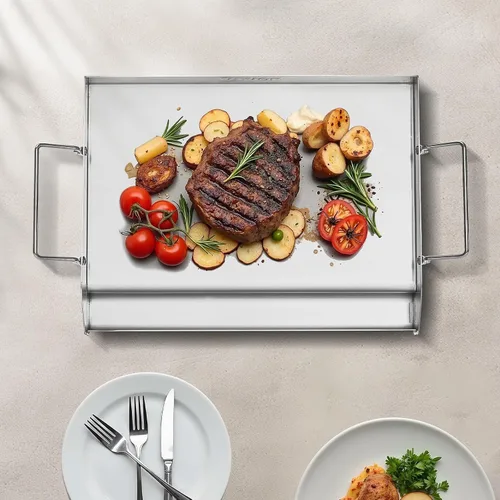 Vista 8 de VEVOR - Plancha de acero inoxidable, parrilla de gas para parrilla