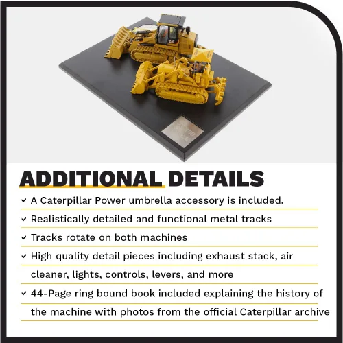 Vista 5 de Diecast Masters Camión para gatos Caterpillar 977D y 963K 1:50, serie Evolution Camiones coleccionables de construcción a escala Camión