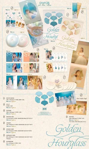 Vista 2 de OH MY GIRL Reloj de arena dorado 9º contenido del mini álbum+POB+Tarjeta fotográfica+seguimiento sellado (conjunto completo