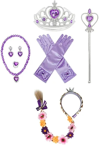 Vista 9 de Zalongye Disfraz de princesa para niñas pequeñas, disfraz de princesa para Halloween, fiesta de Navidad, 3-11T