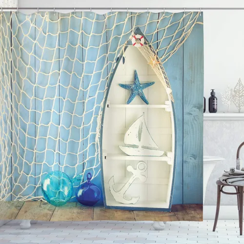 Vista 27 de Ambesonne Decor Collection cortina para regadera de baño de poliéster