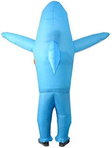 Vista 4 de KMiKE Disfraz inflable para disfraz de tiburón inflable para adultos