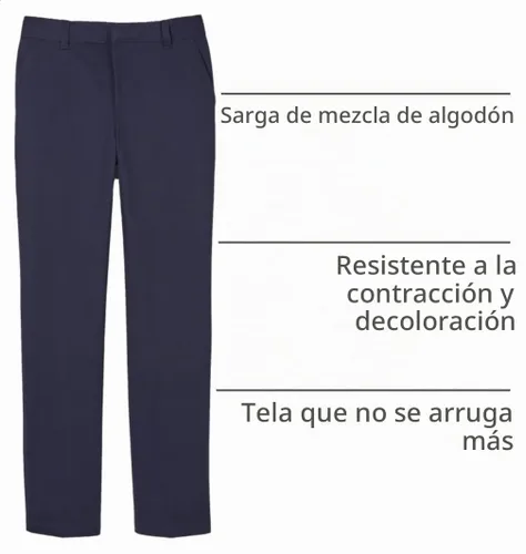 Vista 4 de French Toast - Pantalones de doble rodilla para niño Azul marino