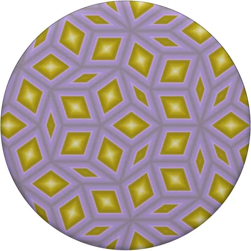 Vista 3 de Lindo y moderno patrón geométrico de color lavanda, morado, mostaza, amarillo, PopSockets intercambiables PopGrip