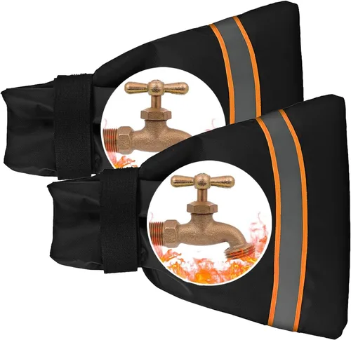 Vista 11 de Fundas para llave de agua exteriores para invierno, aislamiento térmico, 9.8 x 6.3 pulgadas, impermeables, protección contra el hielo, cubierta Verde