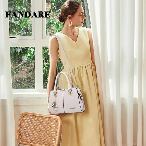 Vista 2 de FANDARE Bolso elegante para mujer, bolso de hombro, bolso cruzado de viaje, bolso de mensajero para compradores, impermeable, de piel sintética