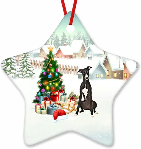 Vista 73 de Prezzy Airedale Terrier - Adorno para decoración de árbol de Navidad, regalos lindos para amantes de los perros, para familiares y amigos, nuevo