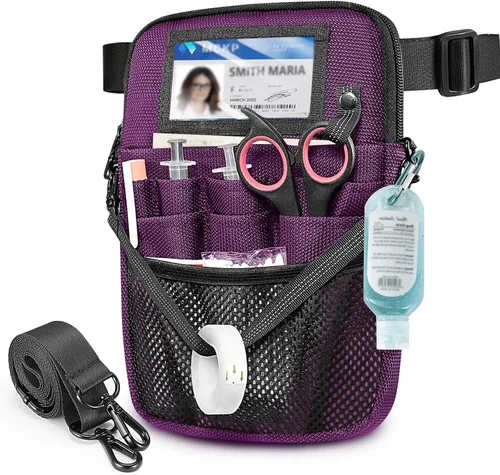 Vista 8 de Riñonera para Enfermera con Soporte para Cinta, SITHON Riñonera de Cinturón con Bolsillo de Equipo Médico de Múltiples Compartimentos Bolsa