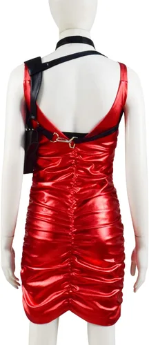 Vista 4 de Ada Wong - Disfraz de cosplay para mujer disfraz de Halloween vestido rojo