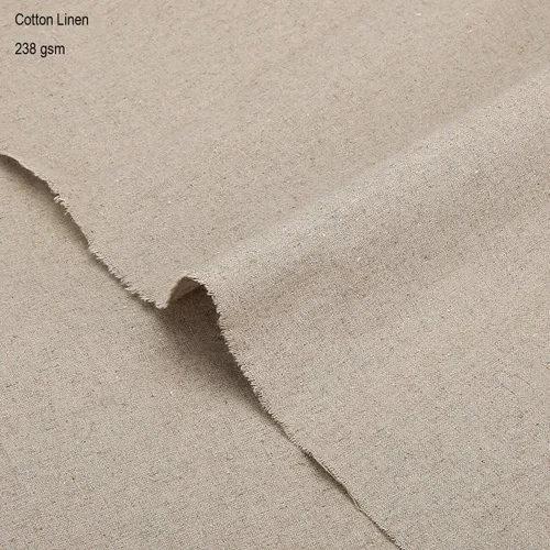 Vista 2 de Tela de mezcla de lino 100% algodón, calicó y algodón para manualidades, pintura, retazos, ropa y tapicería ligera. Fibras naturales Neotrim