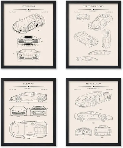 Vista 22 de Monem Art - Póster de 2 piezas con diseño de ladrillos - Estampado de patentes de bloques de construcción - Arte de ladrillos de construcción