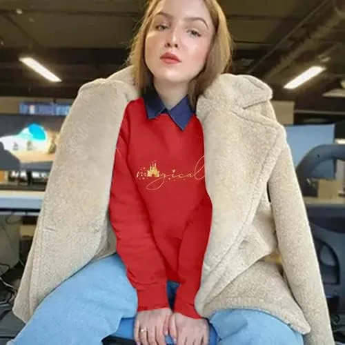 Vista 2 de UNIQUENOE - Sudaderas de manga corta para mujer, camiseta mágica para vacaciones familiares, diseño de castillo