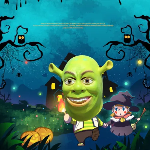 Vista 6 de Shrek - Máscara de látex de cabeza completa, máscara de Halloween para cosplay