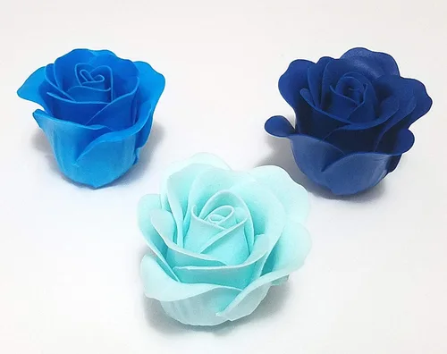 Vista 7 de JM Caja de jabón de baño de rosas perfumadas con flores de flora azul, aceite esencial de plantas, jabón de rosas en caja de regalo, regalo