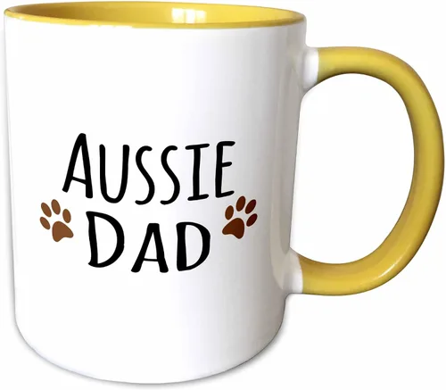 Vista 13 de 3dRose Taza Aussie Dog Dad de 11 onzas, color negro