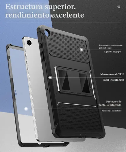 Vista 3 de MoKo Funda para Samsung Galaxy Tab A9 Plus/A9+ de 11 pulgadas 2023, a prueba de golpes de cuerpo completo resistente con protector de pantalla