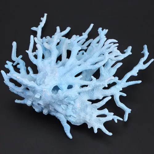 Vista 4 de Besimple Adorno artificial de coral para acuario de plástico, plantas para pecera, decoración para paisaje de acuario (6.7 x 5.5 x 1.6 pulgadas)