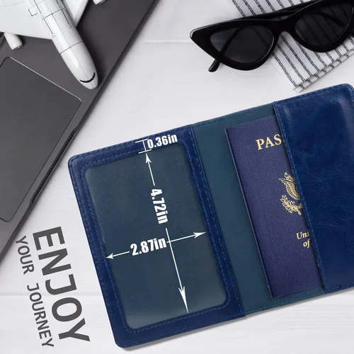 Vista 7 de TIGARI Fundas para pasaporte para pasaporte, fundas para pasaporte y vacuna, tarjetas combinadas, estuche ultra delgado para pasaporte para mujeres
