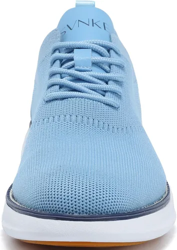 Vista 2 de Zapatos de vestir de malla para hombre, zapatos casuales de negocios, con cordones, zapatos Oxford ligeros, transpirables, cómodos, suela gruesa