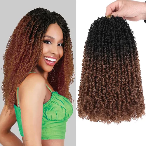 Vista 30 de Unionbeauty - Paquete de 8 trenzas de ganchillo Yanky Twist de 6 pulgadas, 8 paquetes, color negro natural, micro Passion Twist, extensiones
