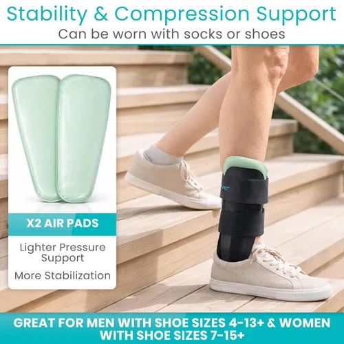 Vista 8 de Vive Estabilizador de estribo de tobillo – Estabilizador de gel de aire para esguince de tobillo, soporte para tendinitis para hombres y mujeres