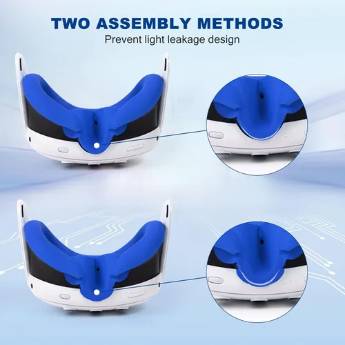 Vista 7 de OOAVR 4Pcs VR Silicone Face Cover for Oculus Quest 3,Light-Thin VR Face Pads,Waterproof Anti-Dirty Replacement Facial Cushion VR Pads Accessories