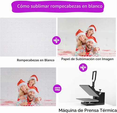Vista 5 de Skylety 3 juegos de rompecabezas de sublimación en blanco a granel 120 piezas A4 rompecabezas DIY transferencia térmica rompecabezas personalizado