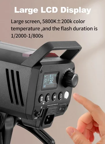 Vista 7 de GODOX MS300V - Kit de luz de fotografía flash de estudio, 2.4G 300W Bowens Mount Strobe Flash Kit de iluminación con soporte de luz, caja de luz