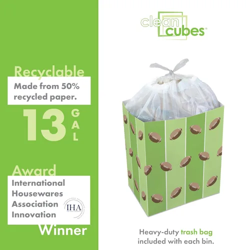 Vista 5 de Clean Cubes Botes de basura desechables de 13 galones, paquete de 3
