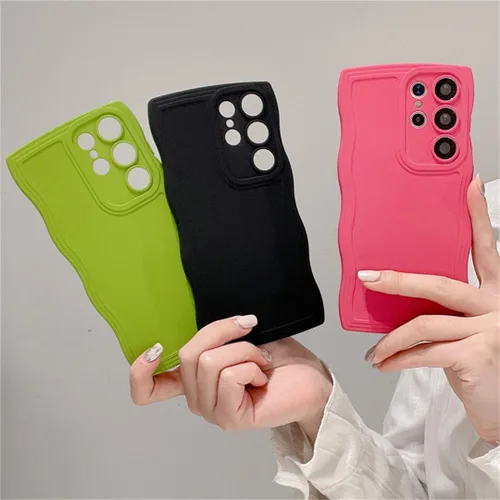 Vista 4 de Funda para Samsung Galaxy A32 4G, Galaxy A32 4G, sólida y bonita forma de marco de onda rizada a prueba de golpes, funda protectora de silicona