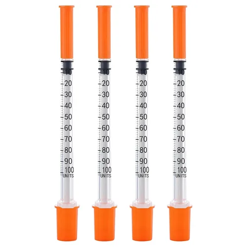 Vista 35 de Jeringas de 0.0 fl oz 29G 1/2" 0.512 in U-100 Jeringa de laboratorio desechable con tapa, paquete de 20 Calibre 29 de 1/2 pulgada, diseño a prueba