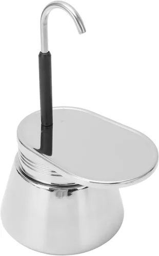 Vista 7 de Cafetera portátil de acero inoxidable para estufa de un solo canal, cafetera de café clásico para acampar en casa