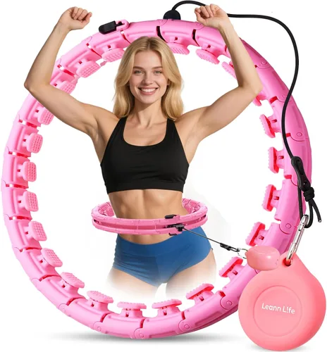 Vista 12 de Leann L!fe U1-30 Knots Waist 61”, Magnetic Lock Smart Weighted Hula Hoop for Adults Weight Loss, Infinity Hoop Plus Size, Children Adult Home
