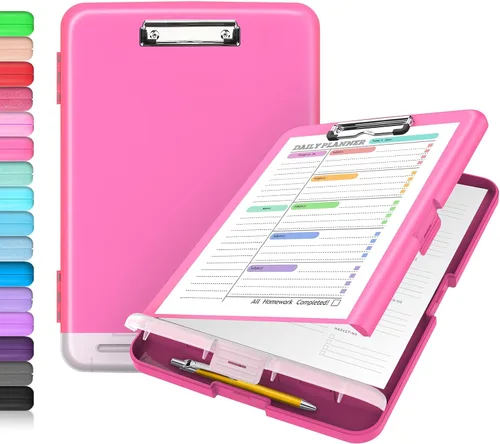Vista 8 de Sooez - Sujetapapeles de documentos clínicos con almacenamiento, sujetapapeles de plástico resistente, de alta capacidad, con soporte para bolígrafo