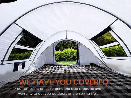 Vista 4 de Pop Up Tents for Camping 2-4 Person Waterproof Easy Up Setup Camping Tent 2 Big Doors Instant Family Blanco