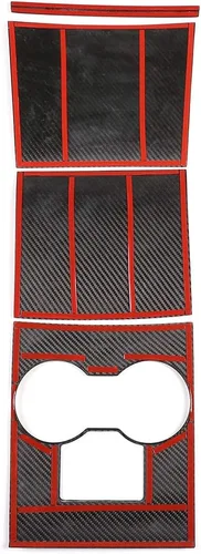 Vista 7 de YIWANG Consola central de fibra de carbono 100% real, panel de cambio de marchas, 4 piezas para accesorios de automóvil Tesla Modelo 3